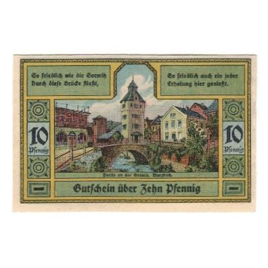 Billete, Alemania, Wurzbach Gemeinde, 10 Pfennig, Batiment, 1921, 1921-07-01
