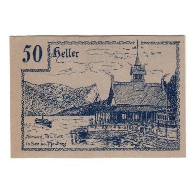 Billete, Austria, Innerschwandt O.Ö. Gemeinde, 50 Heller, Texte, 1920
