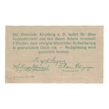 Billete, Austria, Kirchberg an der Donau O.Ö. Gemeinde, 99 Heller, Texte, EBC