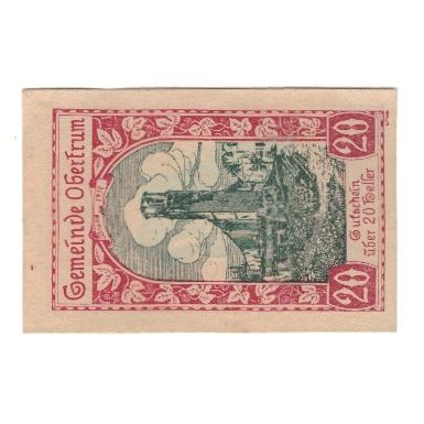 Billete, Austria, Obertrum Sbg. Gemeinde, 20 Heller, Batiment, 1920, 1920-10-31