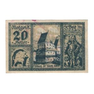 Billete, Austria, St. Veit im Mühlkreis O.Ö. Gemeinde, 20 Heller, Batiment