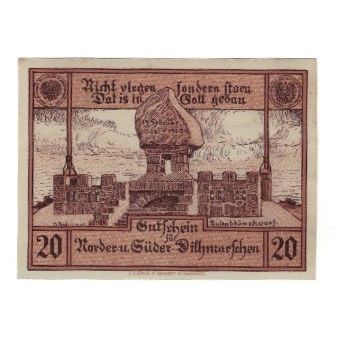 Billete, Alemania, Norder und Süderdithmarschen Kreise, 20 Pfennig, Texte