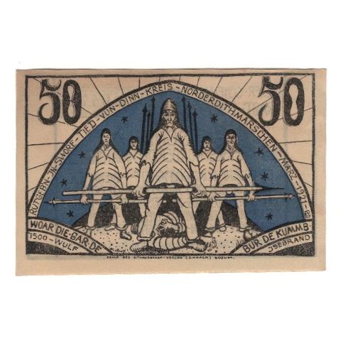Billete, Alemania, Norder-Dithmarschen Kreis (Sitz in Heide), 50 Pfennig