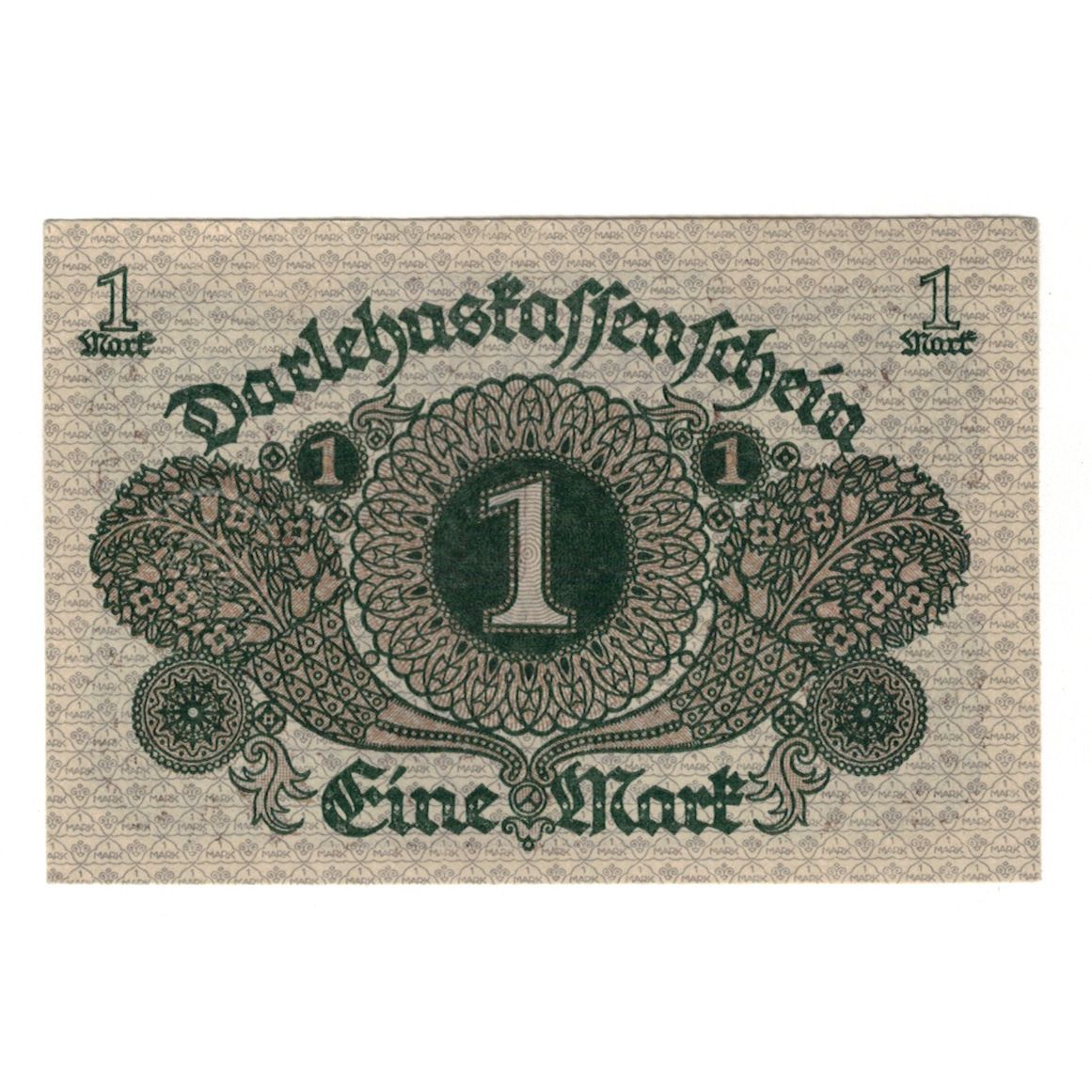 Billete, Alemania, Darlehnskassenschein (State Loan Currency Note), 1 Mark