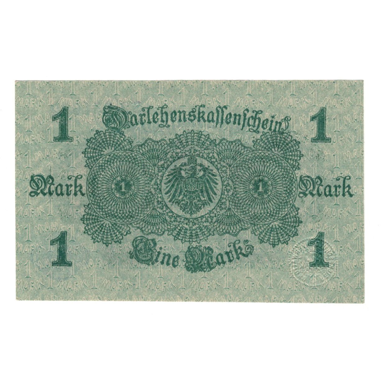 Billete, Alemania, Darlehnskassenschein (State Loan Currency Note), 1 Mark