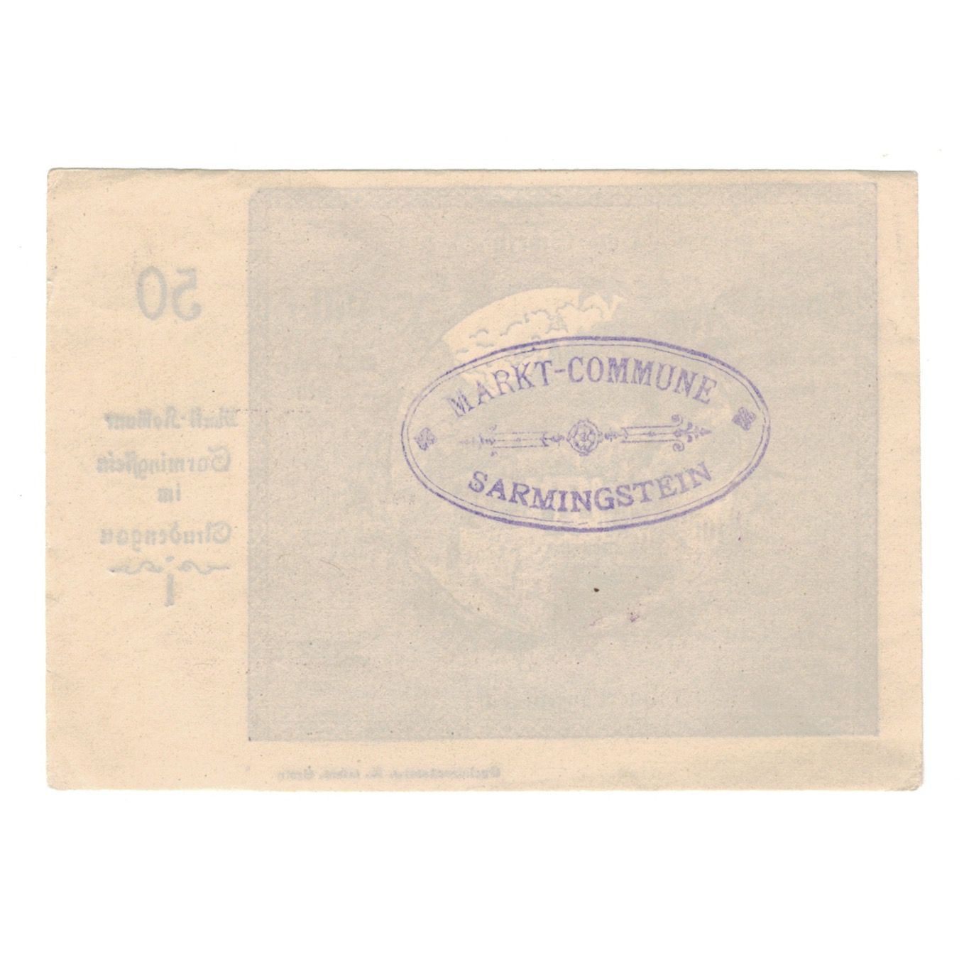 Billete, Austria, Sarmingstein Im Strudengau, 50 Heller, N.D, 1920, 1920-12-31