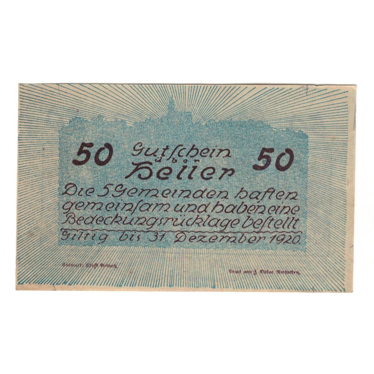 Billete, Austria, Neustadtl Nabegg Judenhof Windpassing Kl. Wolfstein N.Ö. 1