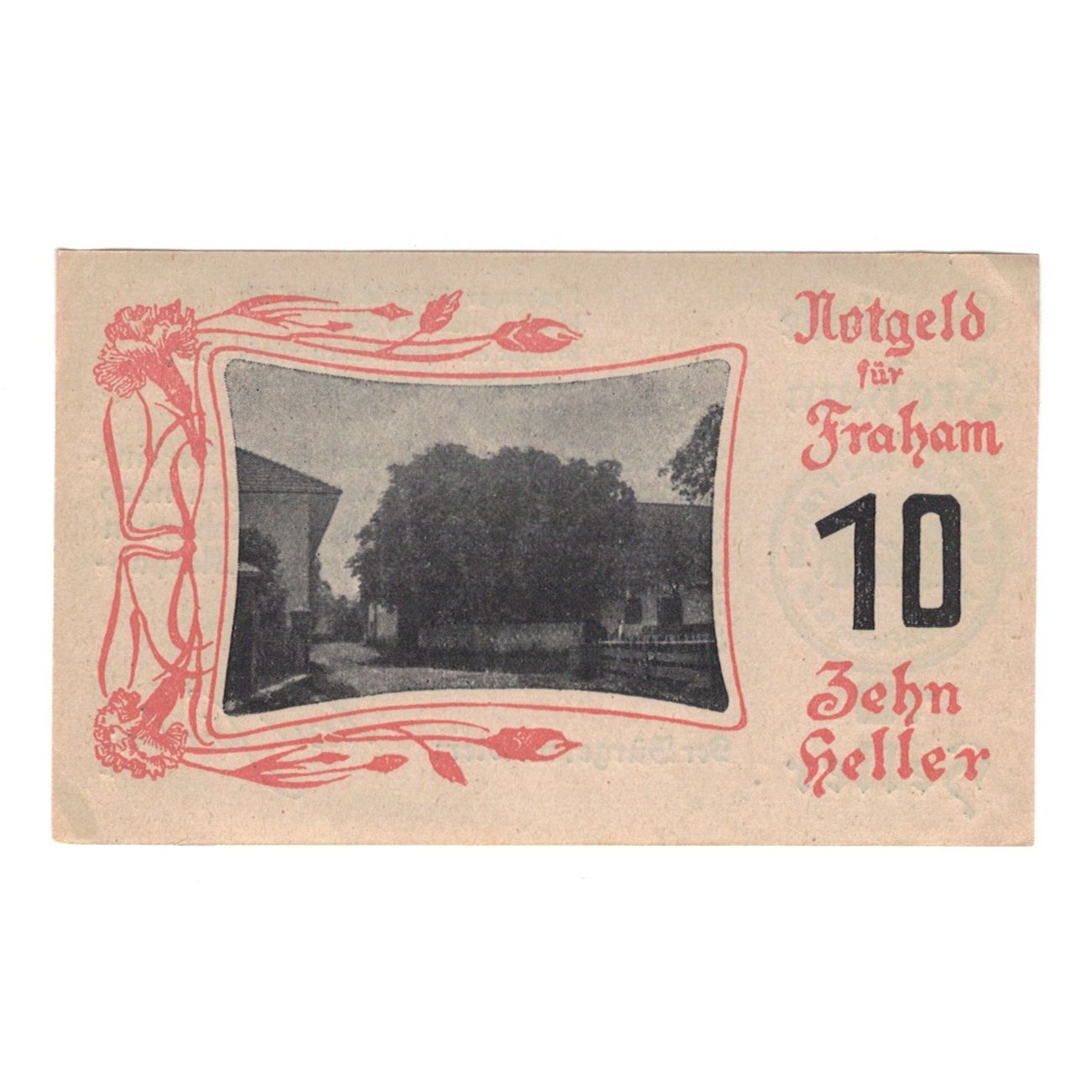 Billete, Austria, Fraham O.Ö. Gemeinde, 10 Heller, Texte, 1920, 1920-05-15