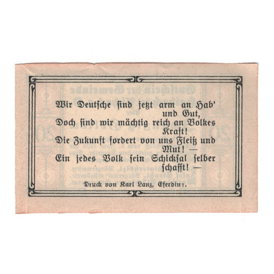 Billete, Austria, Haibach Bei Aschach a.d. O.Ö. Gemeinde, 20 Heller, Texte