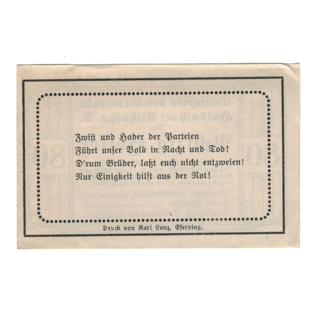 Billete, Austria, Haibach Bei Aschach a.d. O.Ö. Gemeinde, 80 Heller, Texte