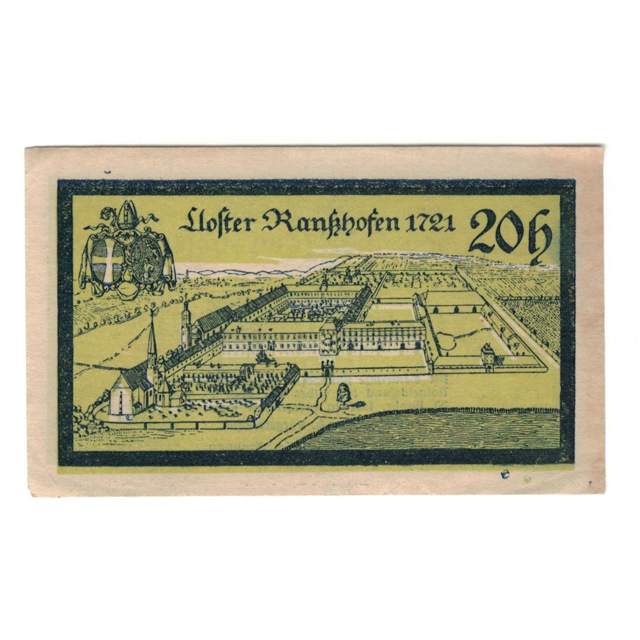 Billete, Austria, Ranshofen O.Ö. Gemeinde, 20 Heller, paysage 1, 1920