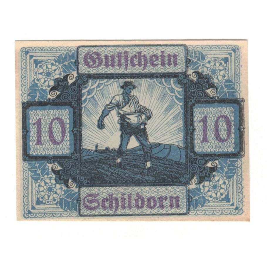 Billete, Austria, Schildorn O.Ö. Gemeinde, 10 Heller, Texte, 1920, 1920-12-31