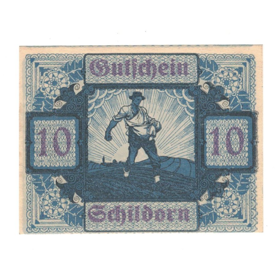 Billete, Austria, Schildorn O.Ö. Gemeinde, 10 Heller, texte 1, 1920
