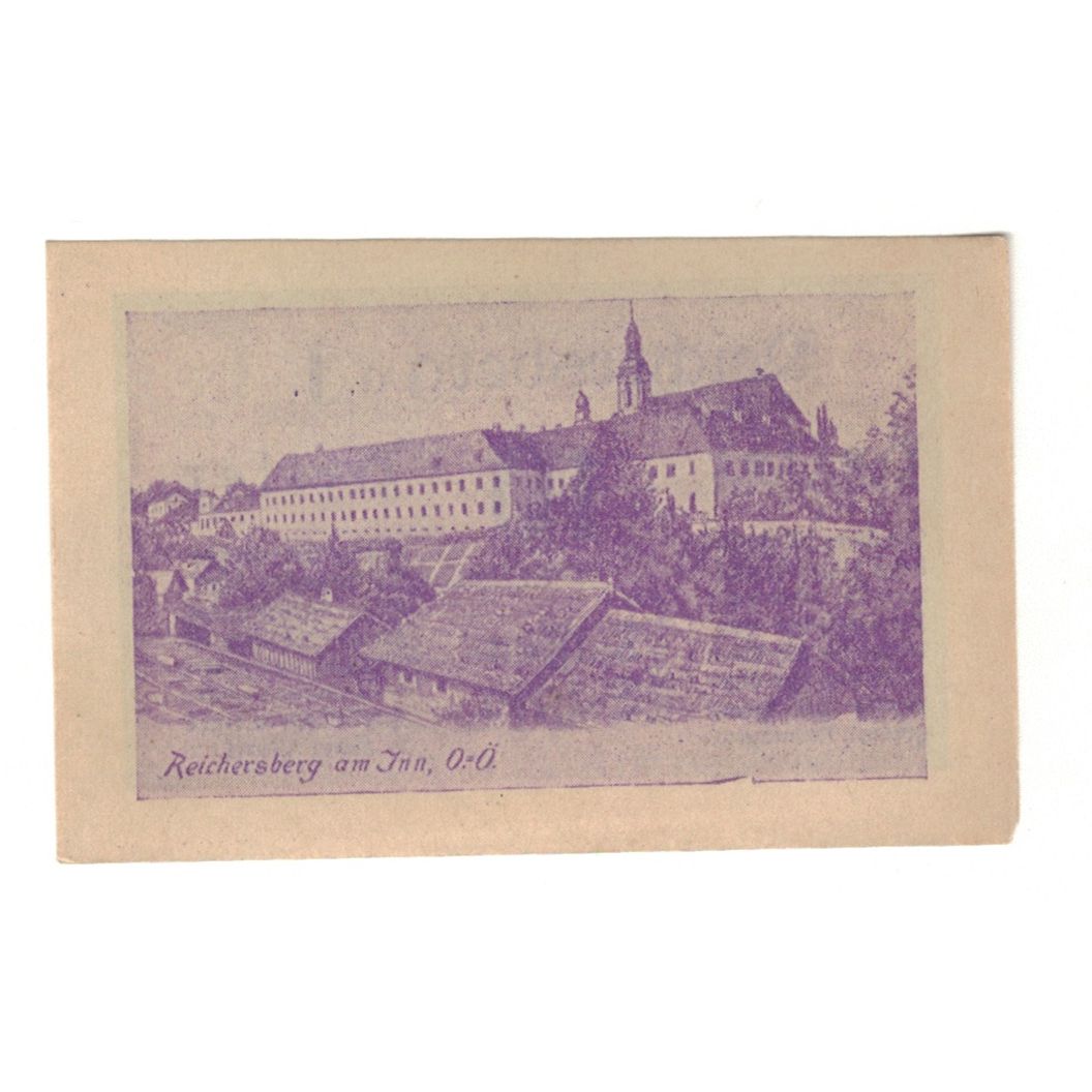 Billete, Austria, Reichersberg O.Ö. Gemeinde, 10 Heller, paysage, 1920