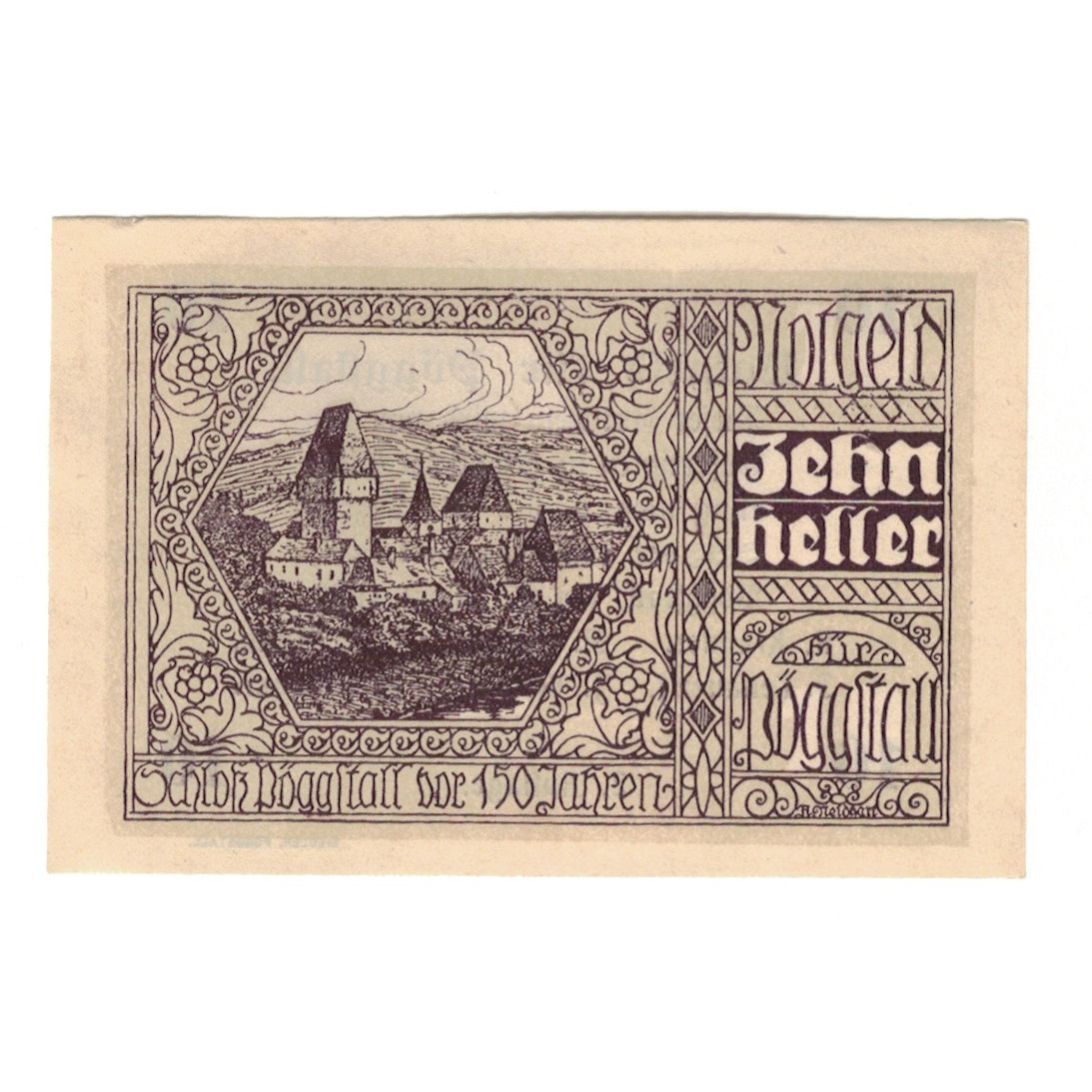 Billete, Austria, Pöggstall N.Ö. Prv. K Kramler A Lump F Mück, 10 Heller