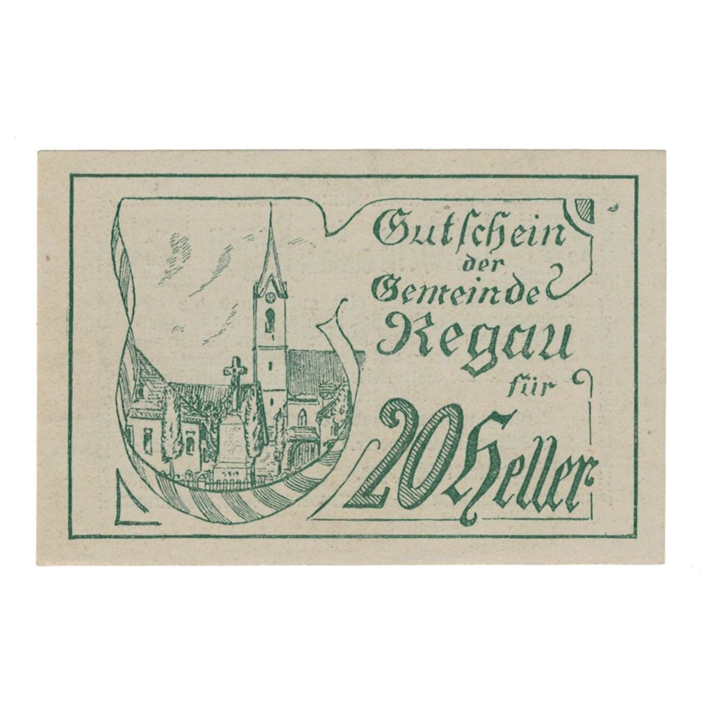 Billete, Austria, Regau O.Ö. Gemeinde, 20 Heller, Texte, 1920, 1920-04-08, EBC