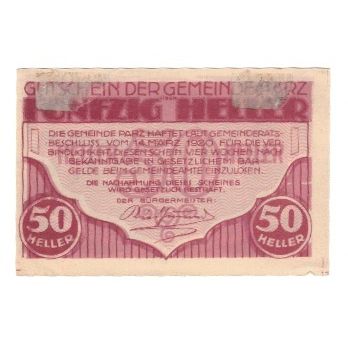 Billete, Austria, Parz O.Ö. Gemeinde, 50 Heller, batiment 1, 1920, 1920-03-14