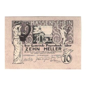 Billete, Austria, Payerbach N.Ö. Gemeinde, 10 Heller, Texte, 1920, 1920-12-31