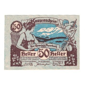 Billete, Austria, Payerbach N.Ö. Gemeinde, 50 Heller, Texte, 1920, 1920-12-31