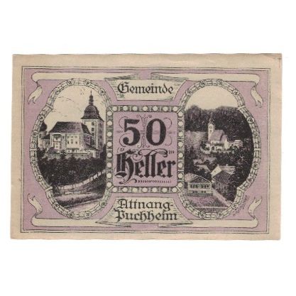 Billete, Austria, Attnang-Puchheim O.Ö. Gemeinde, 50 Heller, Texte, 1921