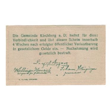 Billete, Austria, Kirchberg an der Donau O.Ö. Gemeinde, 99 Heller, texte 1