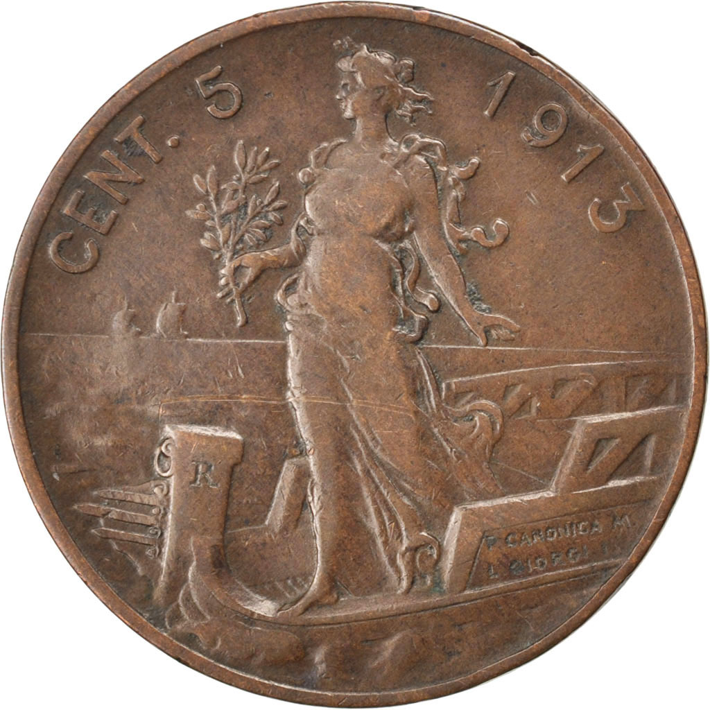 Coin, Italy, Vittorio Emanuele III, 5 Centesimi, 1913, Rome, , Bronze