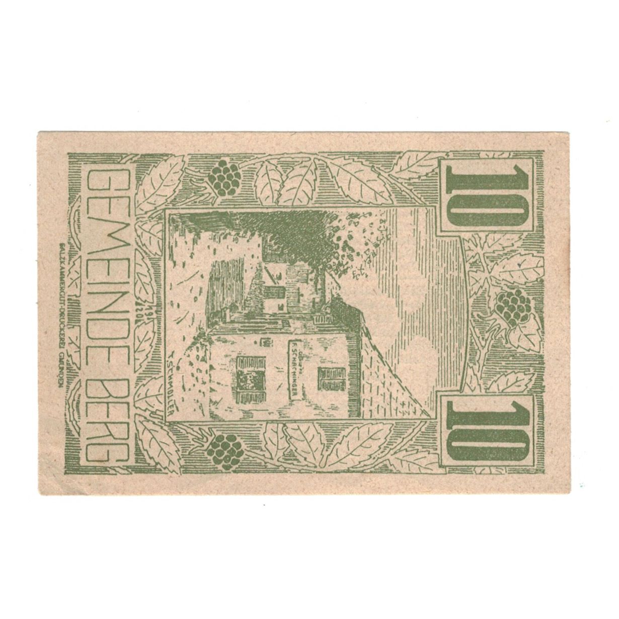 Billete, Austria, Sonnberg O.Ö. Gemeinde, 10 Heller, Texte, 1920, 1920-06-27