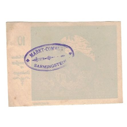 Billete, Austria, Sarmingstein Im Strudengau, 10 Heller, N.D, 1920, 1920-12-31