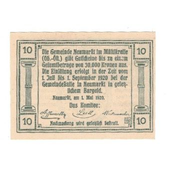 Billete, Austria, Eferding O.Ö. Stadtgemeinde, 10 Heller, paysage, 1920