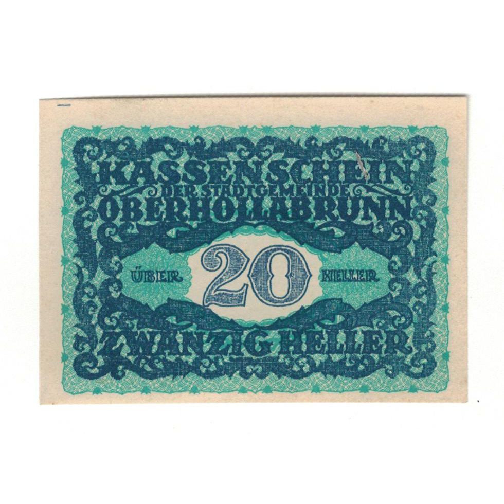 Billete, Austria, Oberhollabrunn N.Ö. Gemeinde, 20 Heller, Monument, 1920