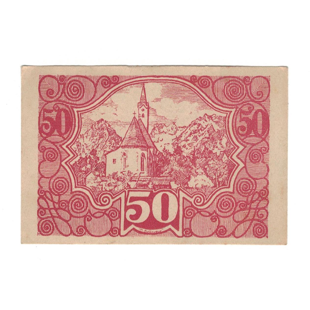 Billete, Austria, Vorderstoder O.Ö. Gemeinde, 50 Heller, paysage, 1920