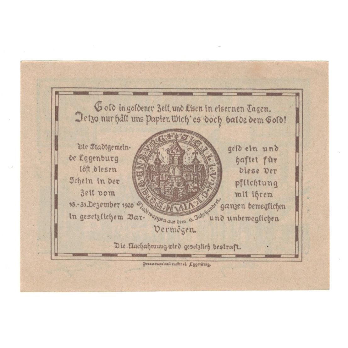 Billete, Austria, Eggenburg N.Ö. Stadtgemeinde, 20 Heller, paysage 1, 1920