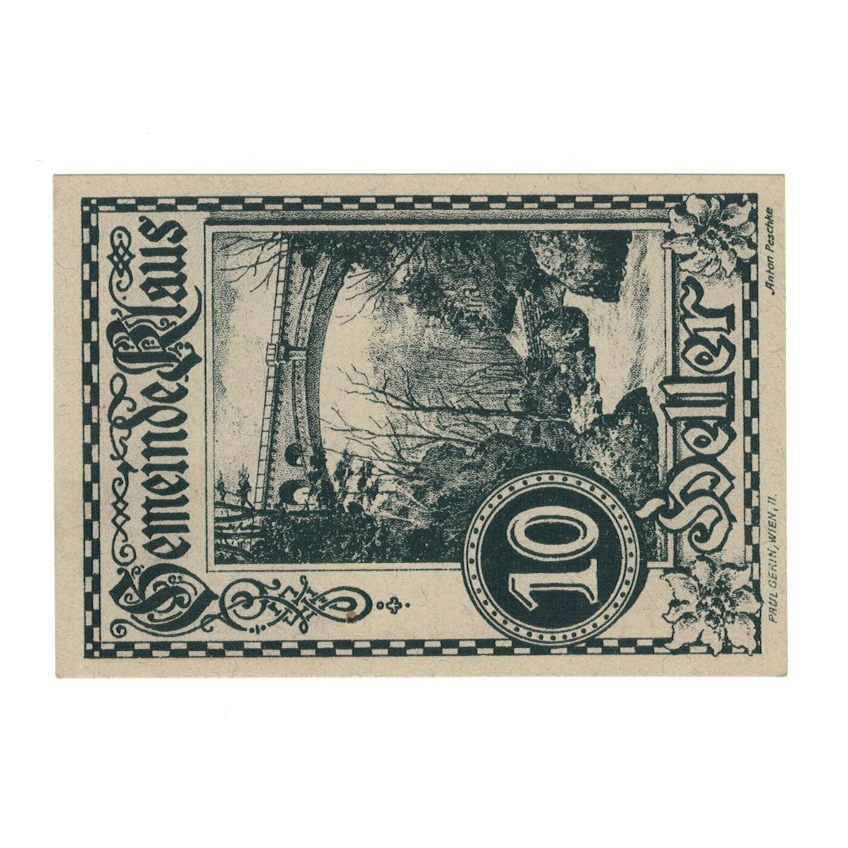 Billete, Austria, Klaus O.Ö. Gemeinde, 10 Heller, Texte 2, 1920, 1920-03-27