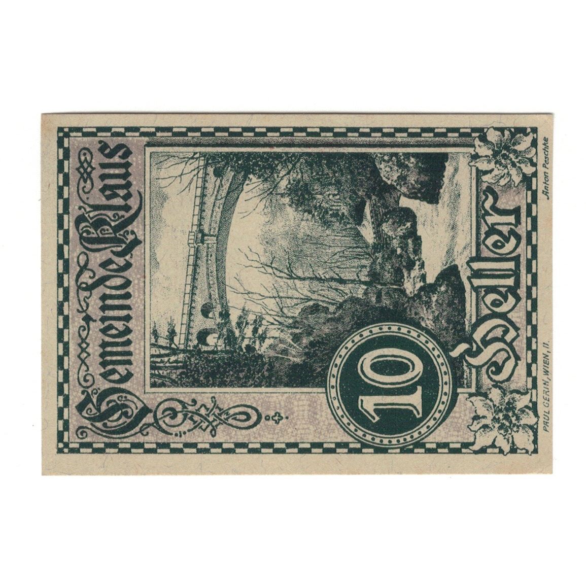 Billete, Austria, Klaus O.Ö. Gemeinde, 10 Heller, Texte 3, 1920, 1920-03-27