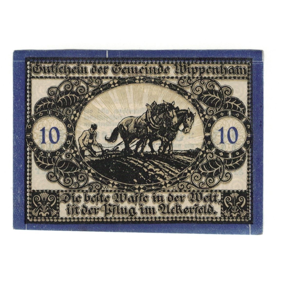 Billete, Austria, Wippenham O.Ö. Gemeinde, 10 Heller, Texte, 1920, 1920-09-30