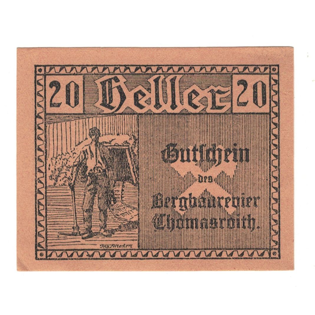 Billete, Austria, Thomasroith, 20 Heller, Texte, 1920, 1920-12-31, EBC, Mehl:FS