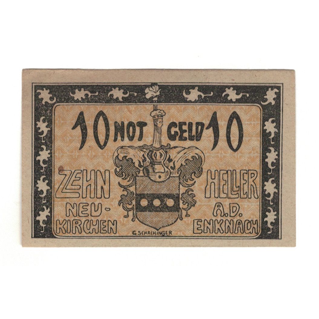 Billete, Austria, Neukirchen an der Enknach O.Ö. Gemeinde, 10 Heller, Texte