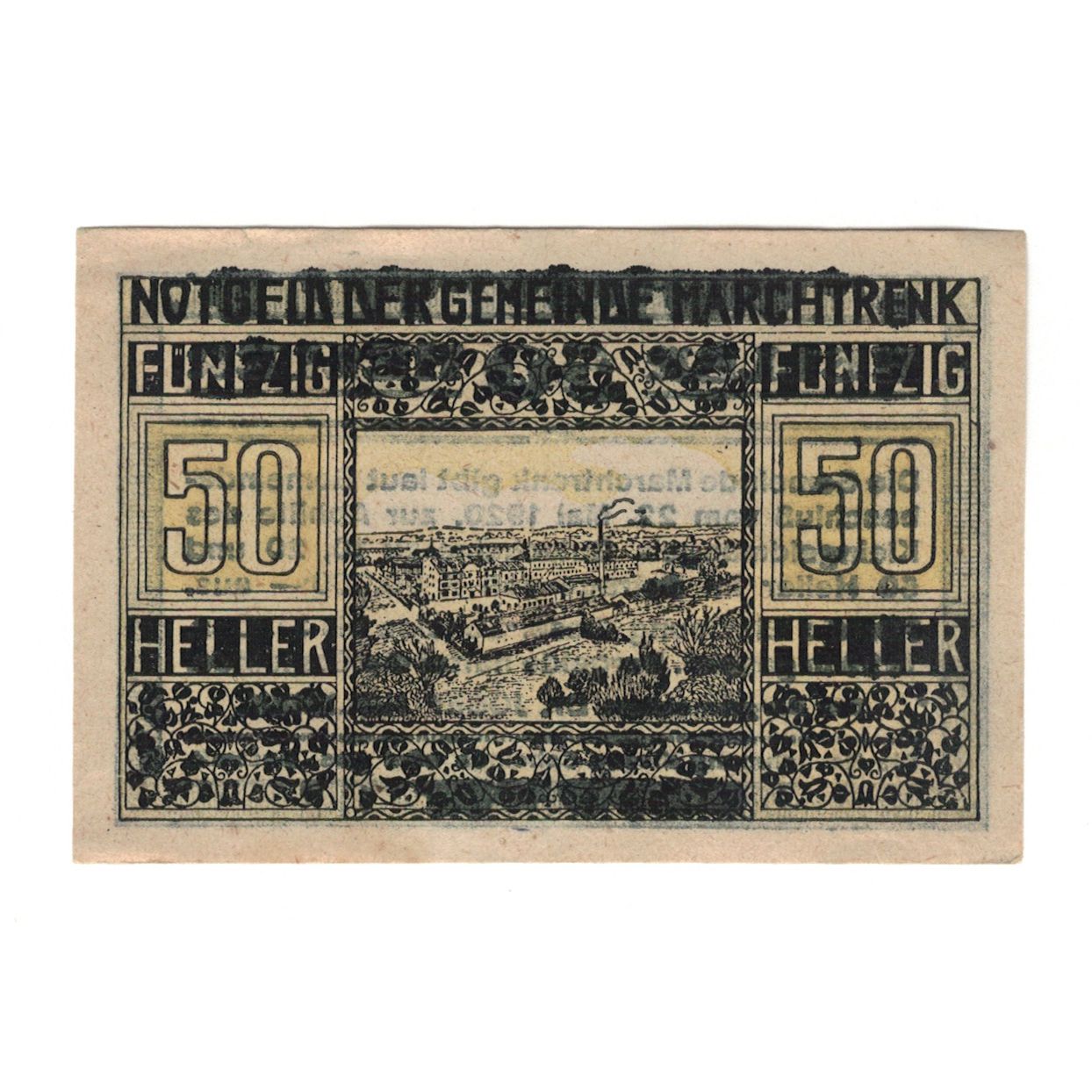 Billete, Austria, Marchtrenk O.Ö. Gemeinde, 50 Heller, Texte, 1920, 1920-12-31