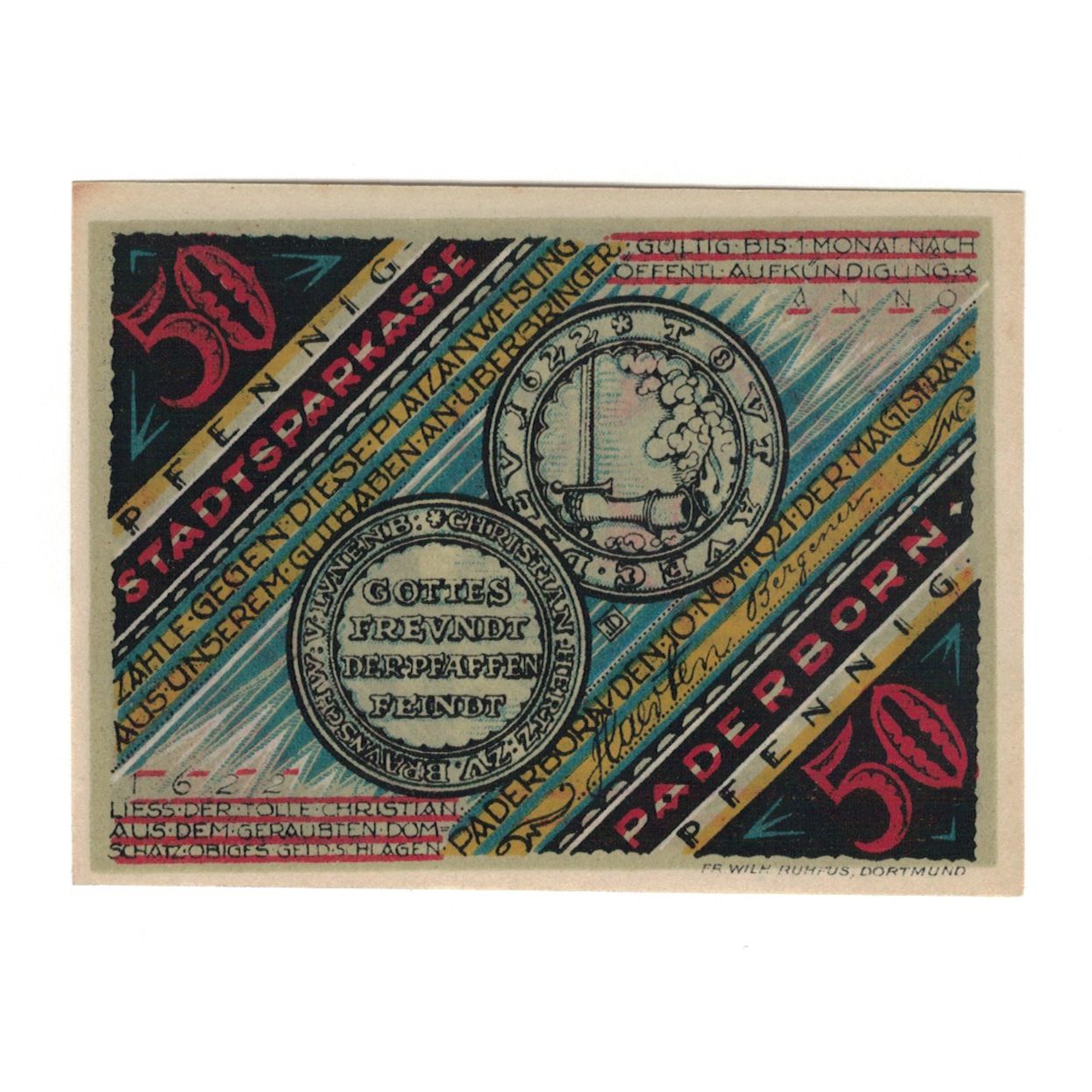 Banknote, Germany, Paderborn Stadt, 50 Pfennig, personnage, 1921, 1921-11-10