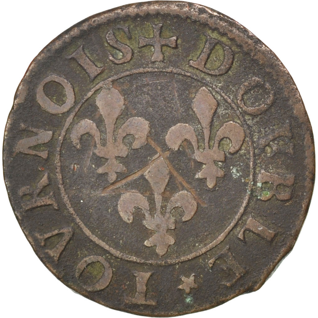 FRENCH STATES, CHÂTEAU-REGNAULT, 2 Deniers, Tournois, Copper, 