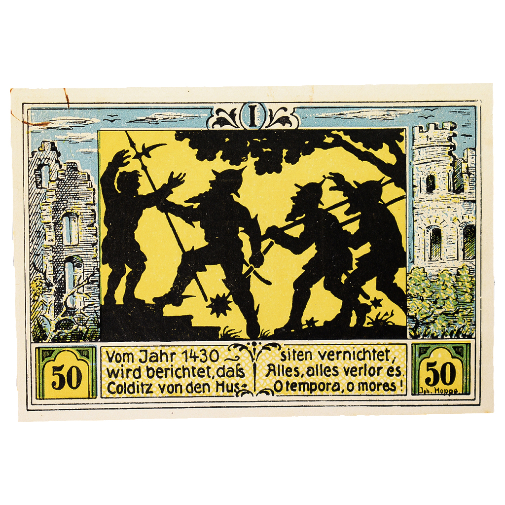 Banknote, Germany, Colditz Stadt, 50 Pfennig, personnage 1, 1921, 1921-09-01