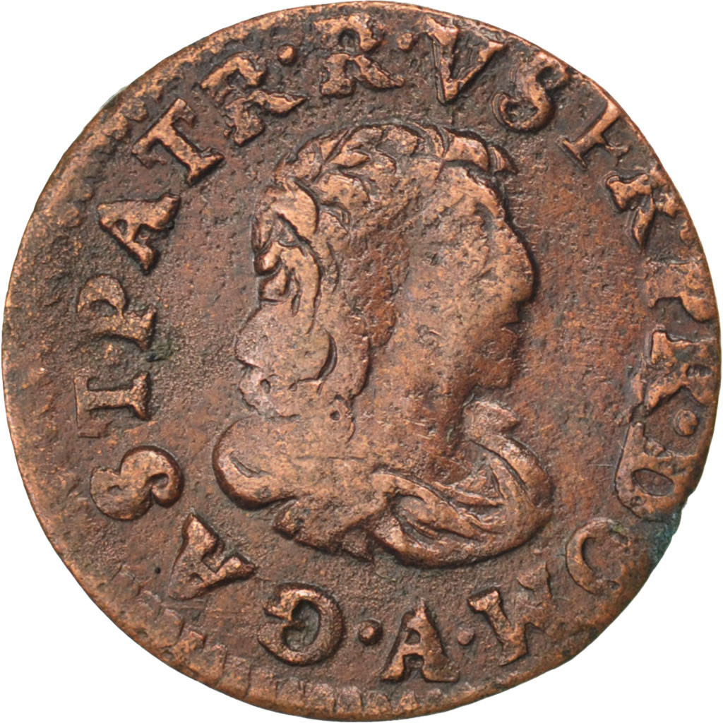Coin, FRENCH STATES, DOMBES, Gaston d'Orléans, Denier Tournois, 1649