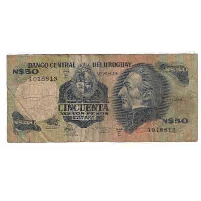 Billete, 50 Nuevos Pesos, Undated (1987), Uruguay, KM:61d, MC