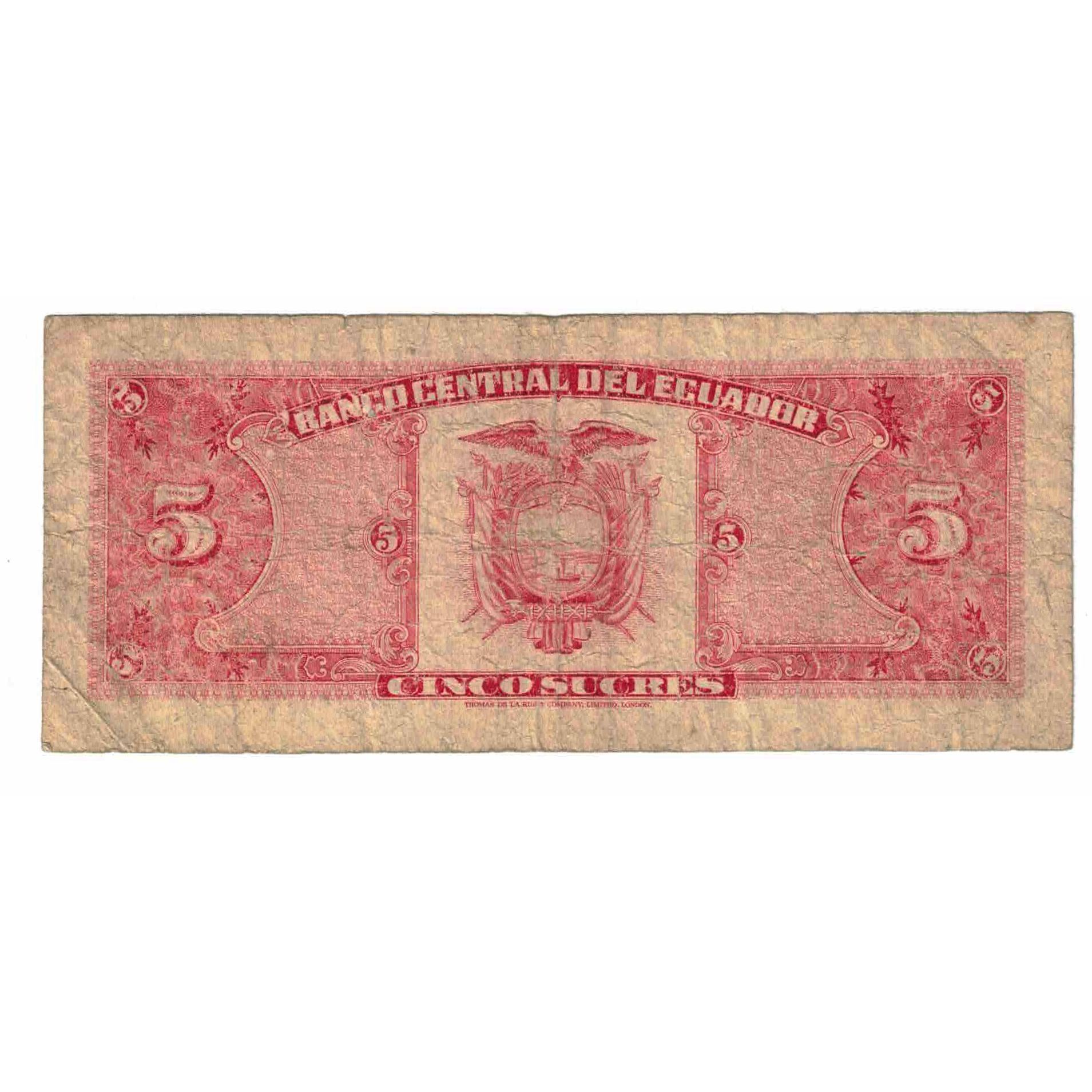 Billete, 5 Sucres, 1980, Ecuador, 1980-05-24, KM:113c, BC