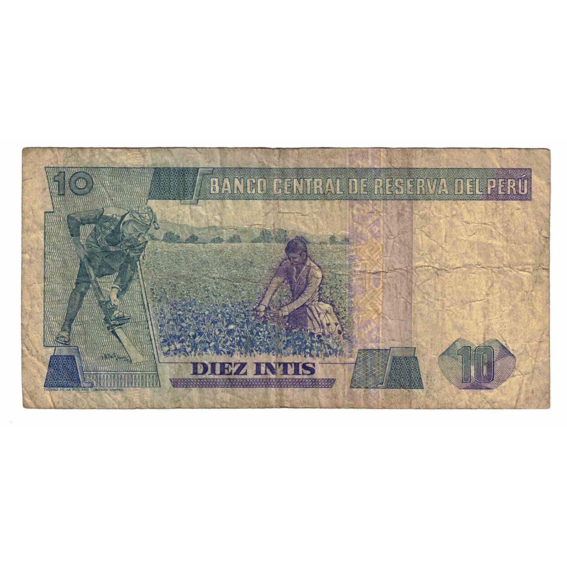 Billete, 10 Intis, 1985, Perú, 1985-04-03, KM:128, RC