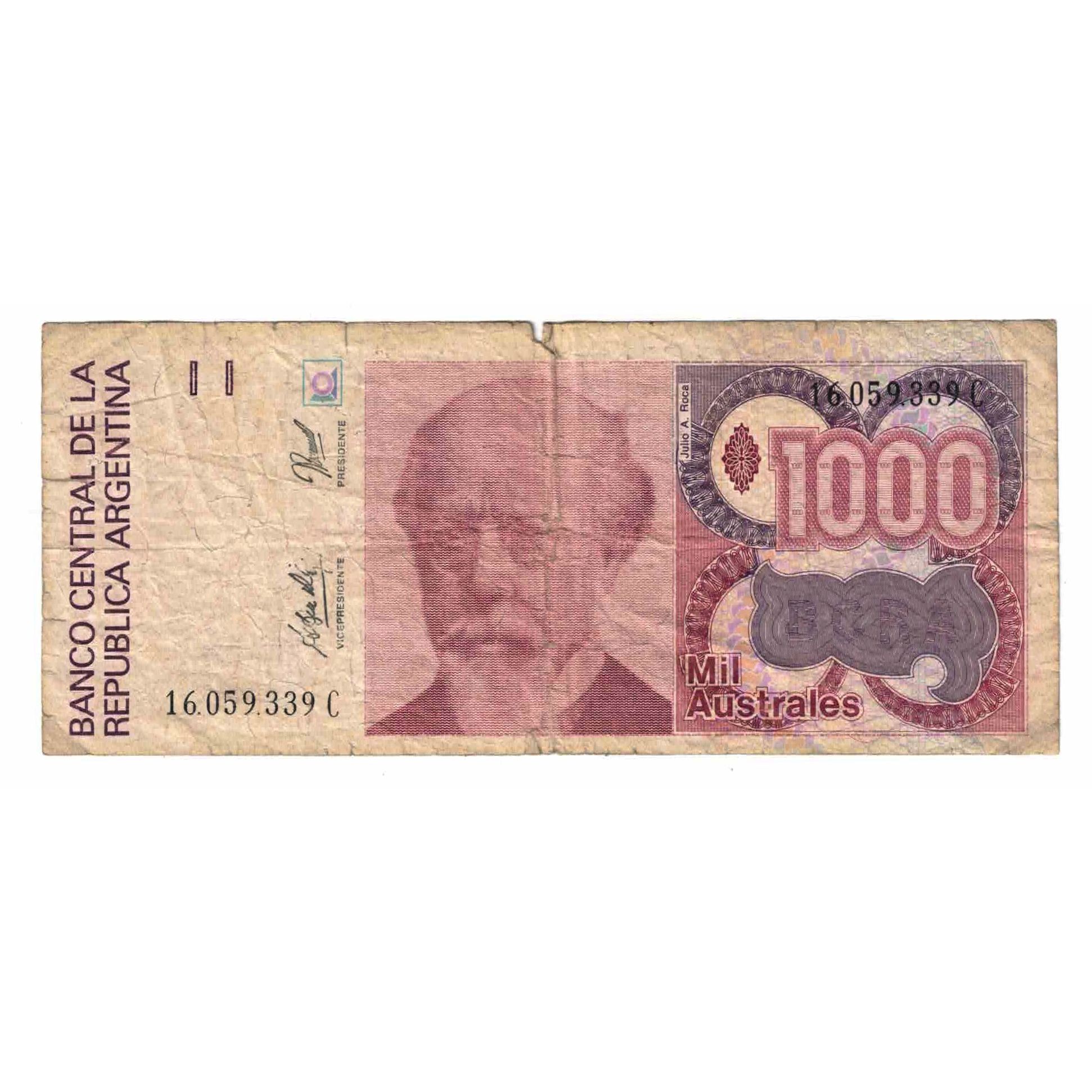 Billete, 1000 Australes, Undated (1990), Argentina, KM:329d, BC