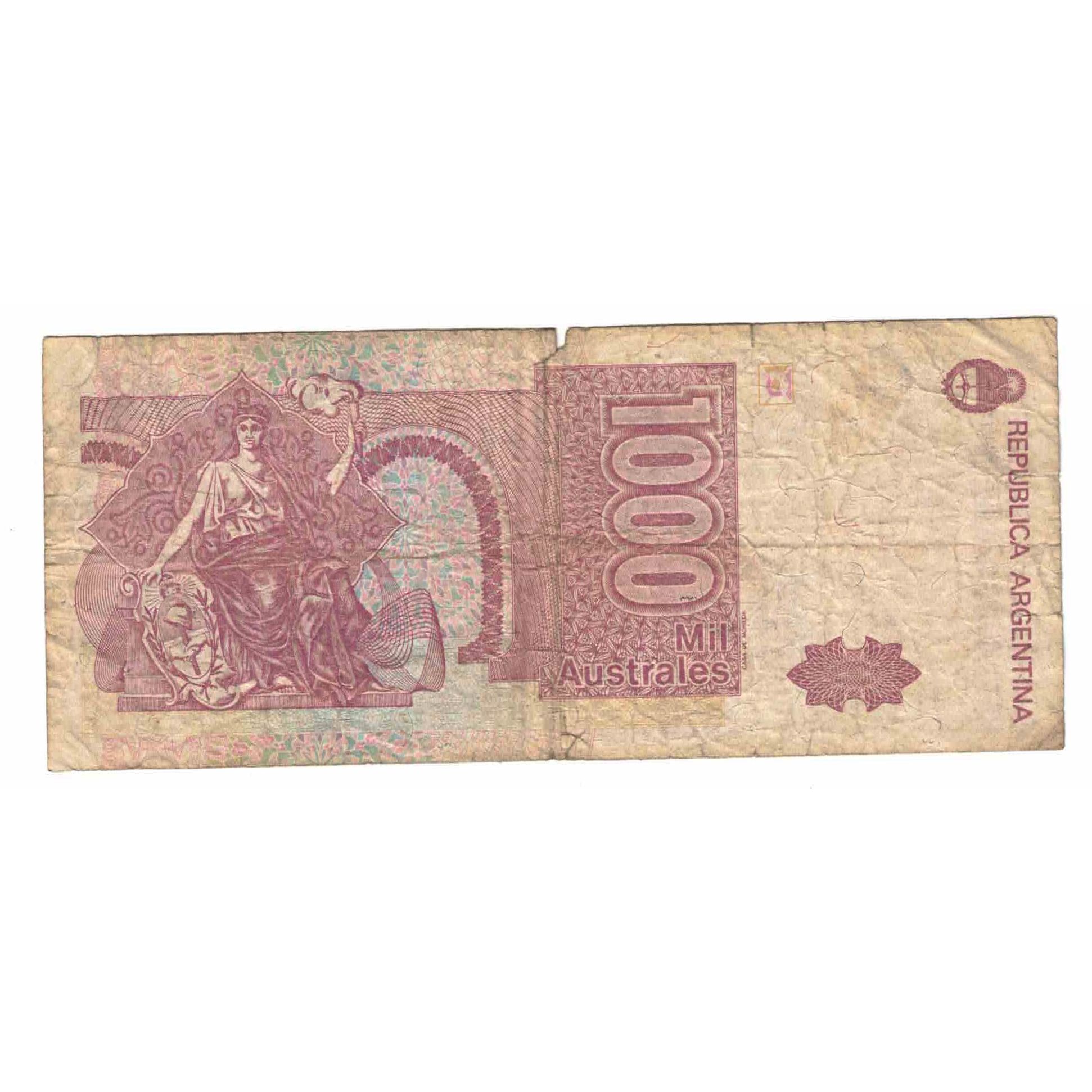 Billete, 1000 Australes, Undated (1990), Argentina, KM:329d, BC