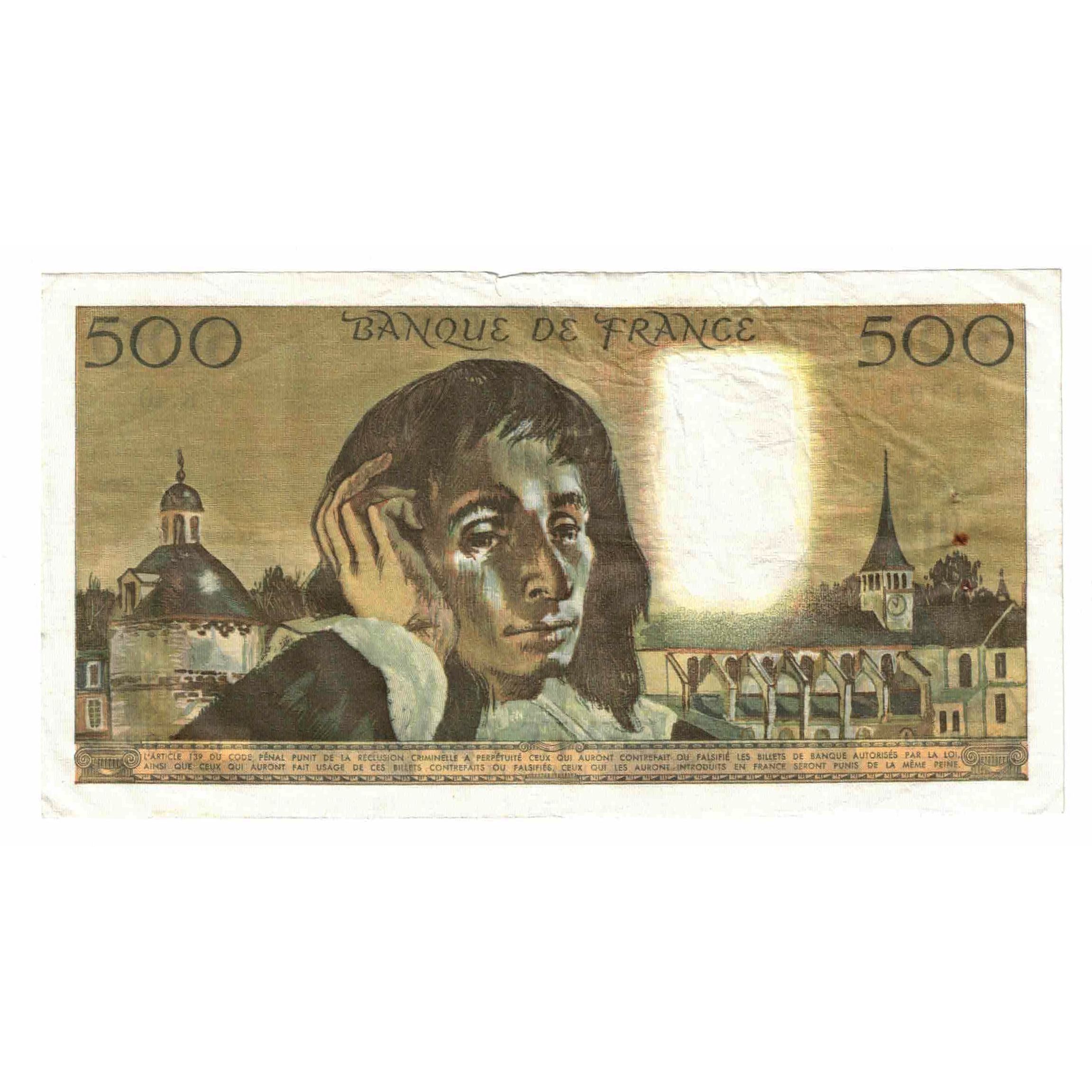 France, 500 Francs, Pascal, 1973, K.40, VF(30-35), Fayette:71.10, KM:156b