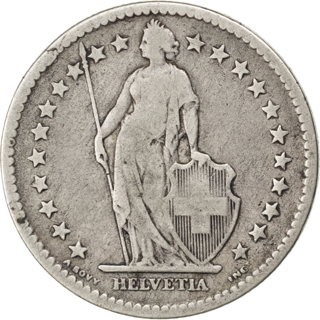 Coin, Switzerland, 2 Francs, 1878, Bern, , Silver, KM:21