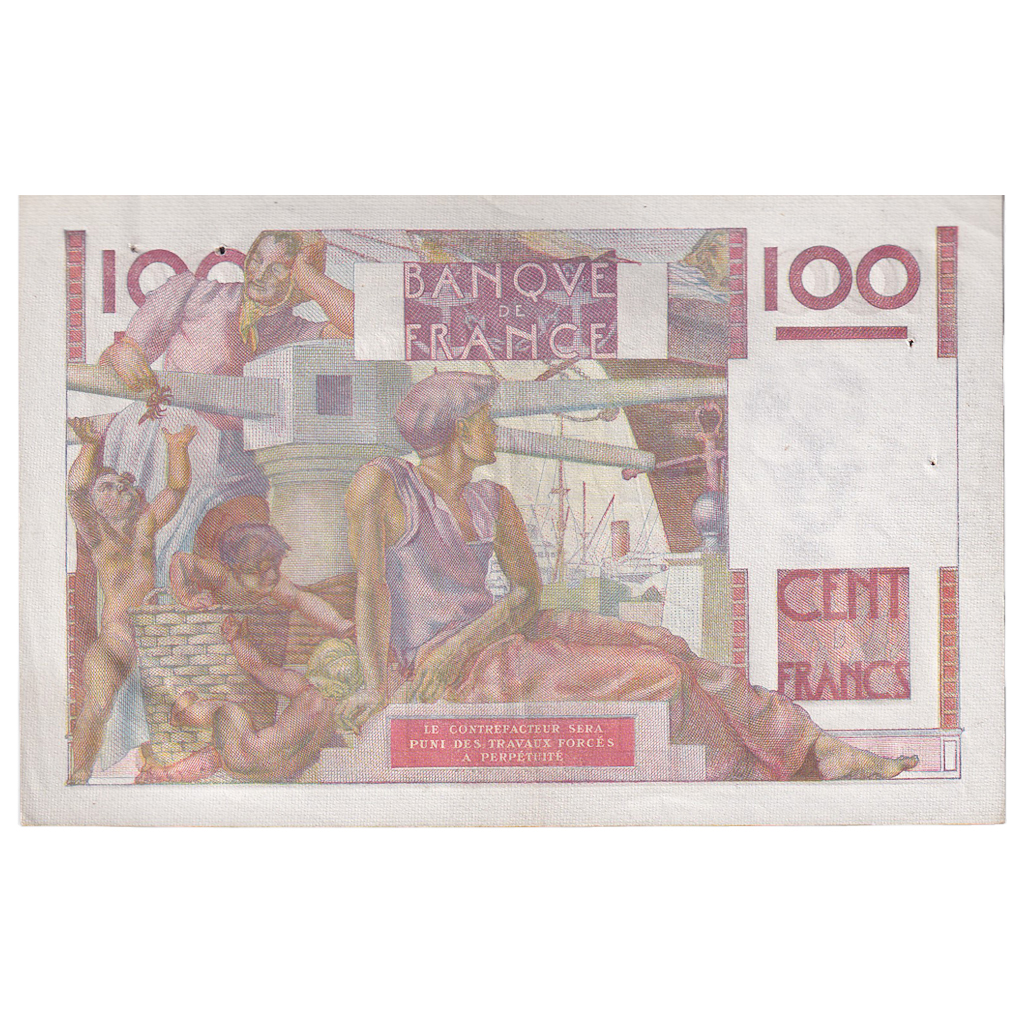 France, 100 Francs, Jeune Paysan, 1946, Q.170, AU(50-53), Fayette:28.12, KM:128a